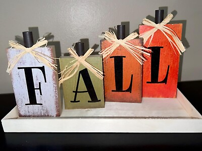 #ad Fall Decorations Rustic Farmhouse Home Decor Signs Centerpieces for Tables 4pcs $25.99