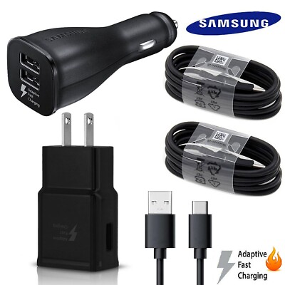 Original Samsung Galaxy Fast Charger Car Wall Adapter Type C Cable S9 Note8 S8 $7.14