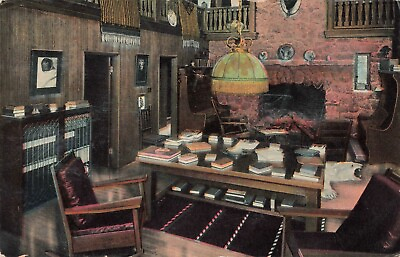 #ad Interior Rustic Living Room Standard Varnish Works Advertising c1910 Postcard $6.29