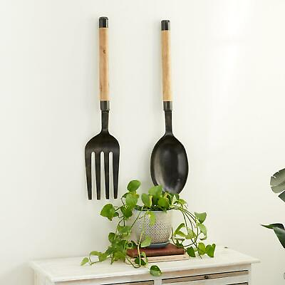 #ad #ad Set of 2 Large Oversized Spoon amp; Fork Wall Art Sculpture Kitchen Decor Utensils $101.60