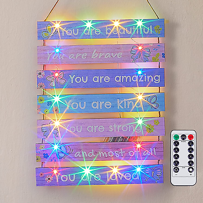 #ad Girls Room Décor for Teen Girls with LED Light Nursery Wall Décor for Bedroom Mo $23.32