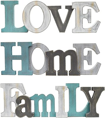 #ad Decorative Cutout Word Sign Wall Decor Freestanding Block Letters wooden sign $23.75