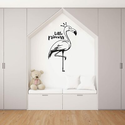#ad Flamingo Princess Flamingos Animal Wall Art Stickers for Kids Room Home Decals $12.50