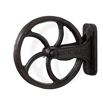 #ad #ad Rustic State Halat Cast Iron Vintage Industrial Wheel Farmhouse Wall Mount Pu... $39.03