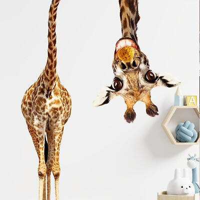 #ad #ad Giraffe Wall Decal Jungle Animals Sticker Nursery Kids Children Room Decor $9.99
