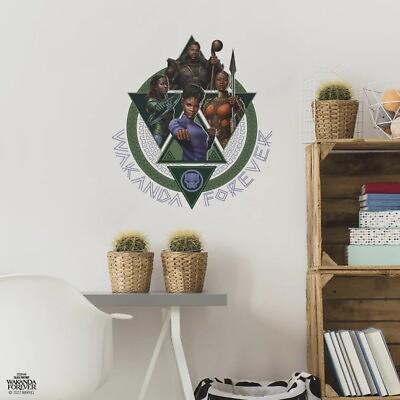 #ad Marvel Black Panther Wakanda Forever Peel amp; Stick Giant Wall Decal Stickers $19.99