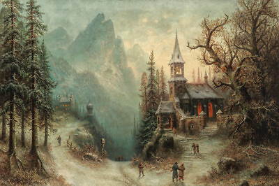 #ad Classical oil painting winter scene Giclee Art HD Printed on canvas L3236 $26.99