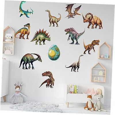 #ad Cartoon Dinosaur Wall Decals Stickers Dino Egg Wall 35.4 * 11.8 inch Dinosaurs $14.91