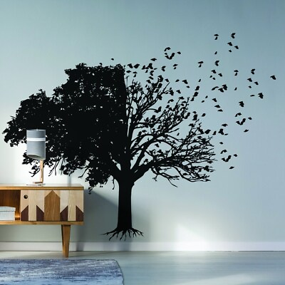 #ad Tree Wall Decal Birds Leaf Branches Bedroom Living Room Large Art Vinyl Stickers $149.60