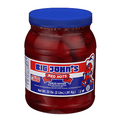 #ad #ad Big John#x27;s Ready To Eat Red Hots Pickled Sausage 32oz Jar Simple and Convenient $15.03