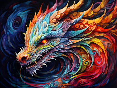 #ad Majestic Dragon Creative Canvas Art Home Decor Wall Art Prints Poster Painting $37.52