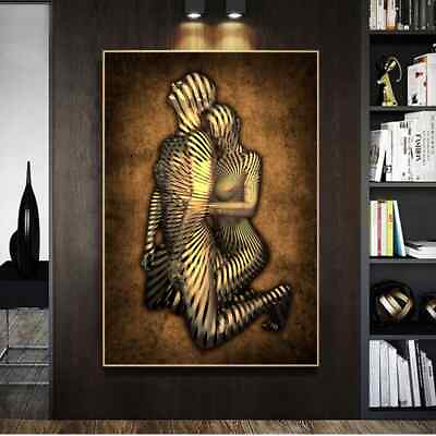#ad Abstract Metal Figure Statue Romantic Posters Canvas Painting Wall Art Picture $19.99