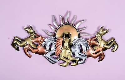 #ad #ad Metal Running Seven Horses with Sun Wall Hanging Decor Sculpture Elegant Home $162.49