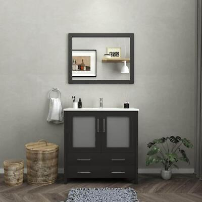 #ad #ad Vanity Art Bath Vanity 36quot; Adjustable Hinges Mold Resistant Solid Wood Espresso $854.99