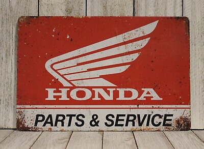 #ad Honda Tin Metal Sign Rustic Vintage Parts amp; Service Motorcycle Sales Biker yz $10.77