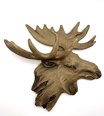 #ad Brown Moose Home Cabin Rustic Decor Elk Stag Wall Mount Sculpture Hanging $47.95