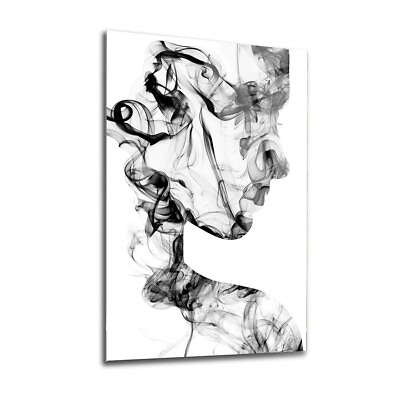 #ad Lady Smoke Tempered Glass Wall Art Easy Installation Fade Proof Wall Decor $149.00