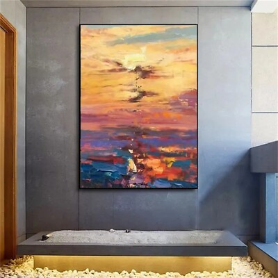 #ad Modern home decor wall painting hand painted landscape oil painting thick oil $99.00