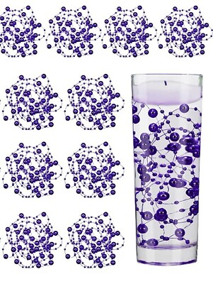 #ad NEW Purple Vase Filler Scatter 12 Bead Strings 47.24” Long. $12.00