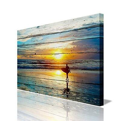#ad Seascape Wall art for Living Room Framed Modern Ocean Landscape Canvas Print ... $75.11