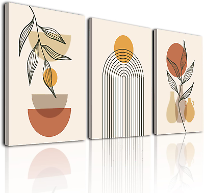 #ad Minimalist Boho Wall Art Decor Mid Century Modern Wall Prints Framed Canvas Wal $47.99