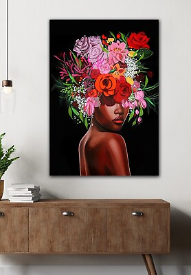 #ad Woman Queen Decor African American Bedroom Art Luxury Wall Decor Canvas Wall $350.98