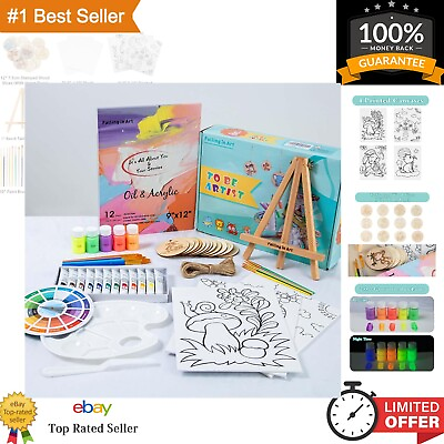 #ad DIY Canvas Painting Kit for Kids Acrylic Paint Supplies Set with Canvas Pan... $37.52