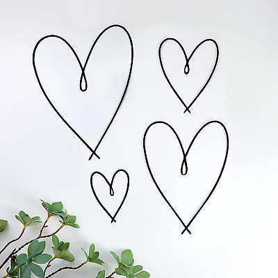 #ad #ad 4 Pieces Metal Heart Wall Art Décor Love Heart Wall Decoration Sign Metal Wall $27.99