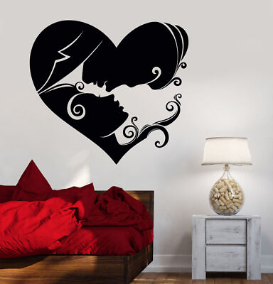 #ad Vinyl Wall Decal Heart Loving Couple Bedroom Art Love Stickers 457ig $69.99