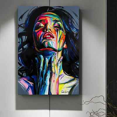 #ad Colorful Woman Abstract Canvas Painting Printing Poster Pictures Wall Art Mural $21.59