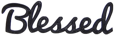 Blessed Word Art Sign Home Kitchen Decor Wall Hanging Cursive Script Typography $9.99