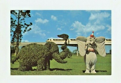 #ad #ad Vintage Postcard DISNEY WORLD DUMBO STROLLING TOPIARY LANE POSTED 1977 $3.00
