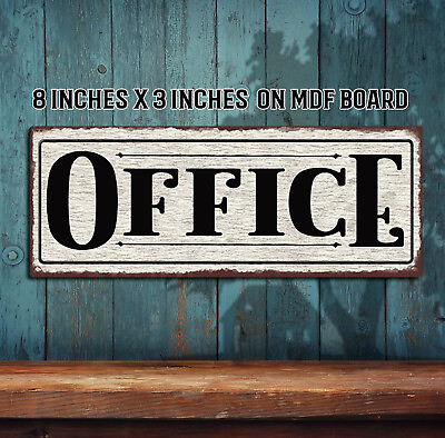 #ad Rustic Retro office sign Farmhouse Home Decor 8x3quot; gift distressed hand made $12.50
