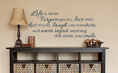 #ad #ad LIFE IS SHORT Wall Art Decal Quote Words Lettering Decor DIY Sticker $12.95