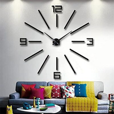 #ad 3D Frameless Wall Clocks Large DIY Mirror Surface Decorative Clock $36.07