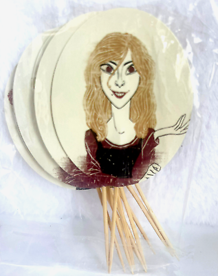 #ad #ad 12 Hocus Pocus Cupcake Cake Decorating Picks Toothpicks Witches Caricatures NEW $5.56