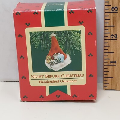 #ad Homework Keepsake Night Before Christmas Vintage Tree Ornament Santa Bear Mouse $9.63