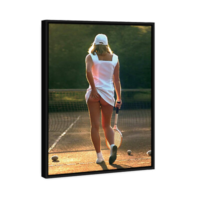 #ad Funny Tennis Girl Framed Oil Canvas Print Wall Art Painting $38.88