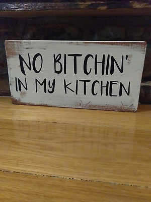 Kitchen sign rustic home decor hand made farmhouse primitive humor funny chic $12.99