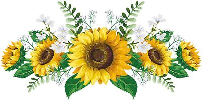 #ad Daisy Flowers Wall Stickers Sunflower Wall Decals Yellow Daisy Sunflower with Gr $20.39