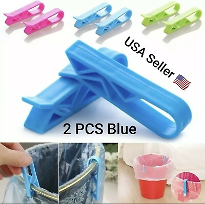 #ad #ad 2Pcs Trash Can Clips Plastic Useful Household Garbage Can Organizer Clip kitchen $4.99