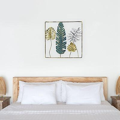 #ad Modern Wall Decor Metal Art Leaf for Dining Room Hotel Indoors Ornaments $35.58