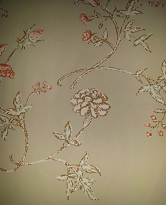 #ad Vintage Wallpaper Floral Green French Country by Motif $39.00
