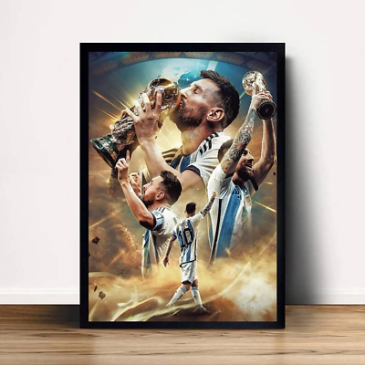 #ad Messi Poster Football Poster Wall Art Home Decor Messi Fan Gift $16.78