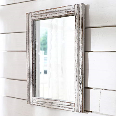 #ad AAZZKANG Wood Mirror with Frame Rustic Wall Mirror Rectangle Decorative Farmh... $28.26