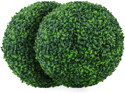 #ad 2 PCS 15.7 inch 4 Layers Artificial Plant Topiary Ball Faux Boxwood $93.99