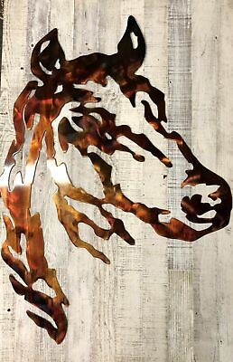 #ad Horse Head Metal Wall Art Western Décor Copper 22 1 4quot; x 15 3 4quot; $55.90