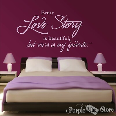 Love Story Vinyl Art Letters Home Wall Bedroom Room Quote Decal Sticker Decor $26.99