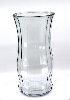 #ad Flower Clear Wave Glass Modern Vase 9.5quot;in High #6 $7.99