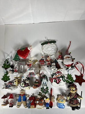 #ad Christmas Decor Ornament Lot 34 Pieces Various Characters $23.75